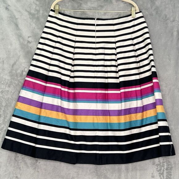 Banana Republic Pleated A-Line Midi Multi-Colored Skirt Size 12 - Picture 4 of 10
